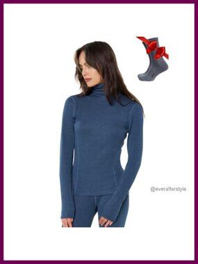 Merino Wool Base Layer Turtleneck Women Sweater Top
